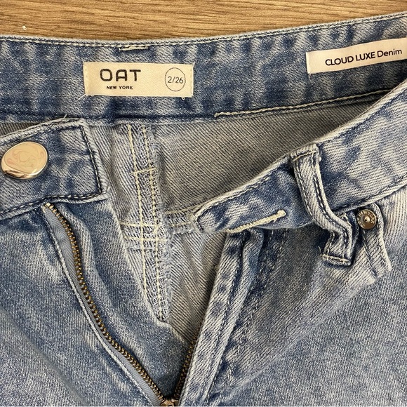 OAT New York High Rise Wide Leg Light Wash Cloud Luxe Denim Jeans - Picture 4 of 12